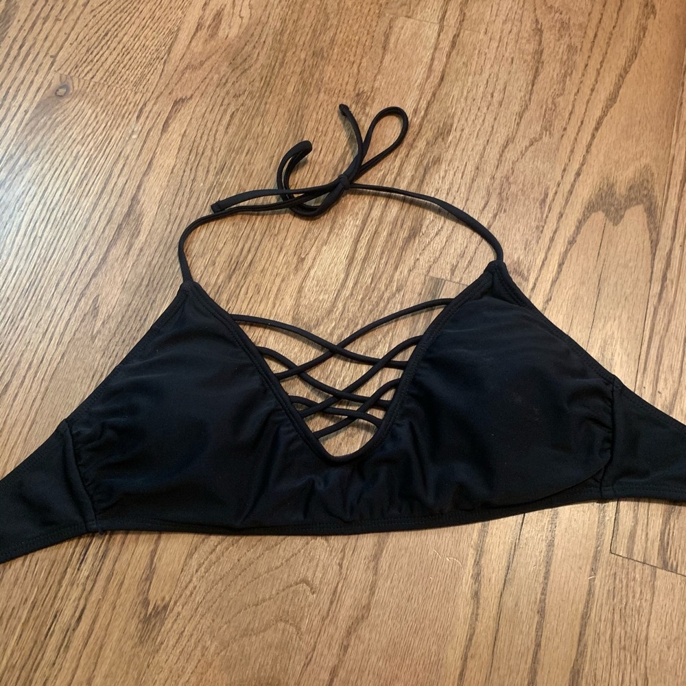 Black strappy bikini top